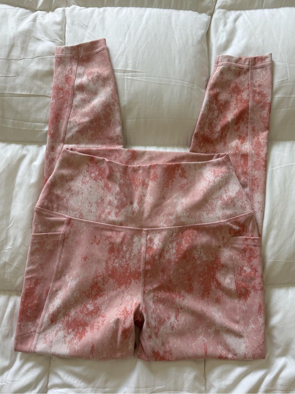 RBX Pink Watercolor High Rise Leggings - Size Medium
